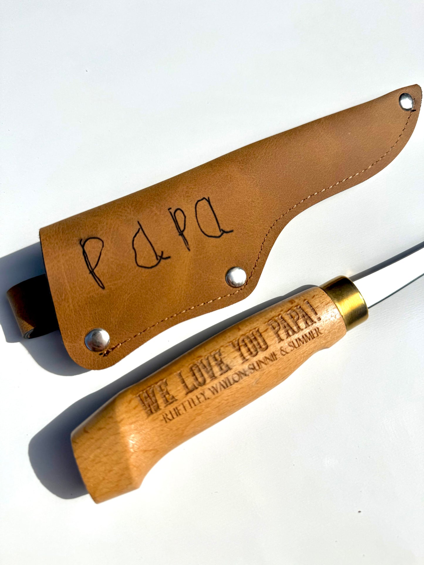 4 inch personalized fillet knife with sheath