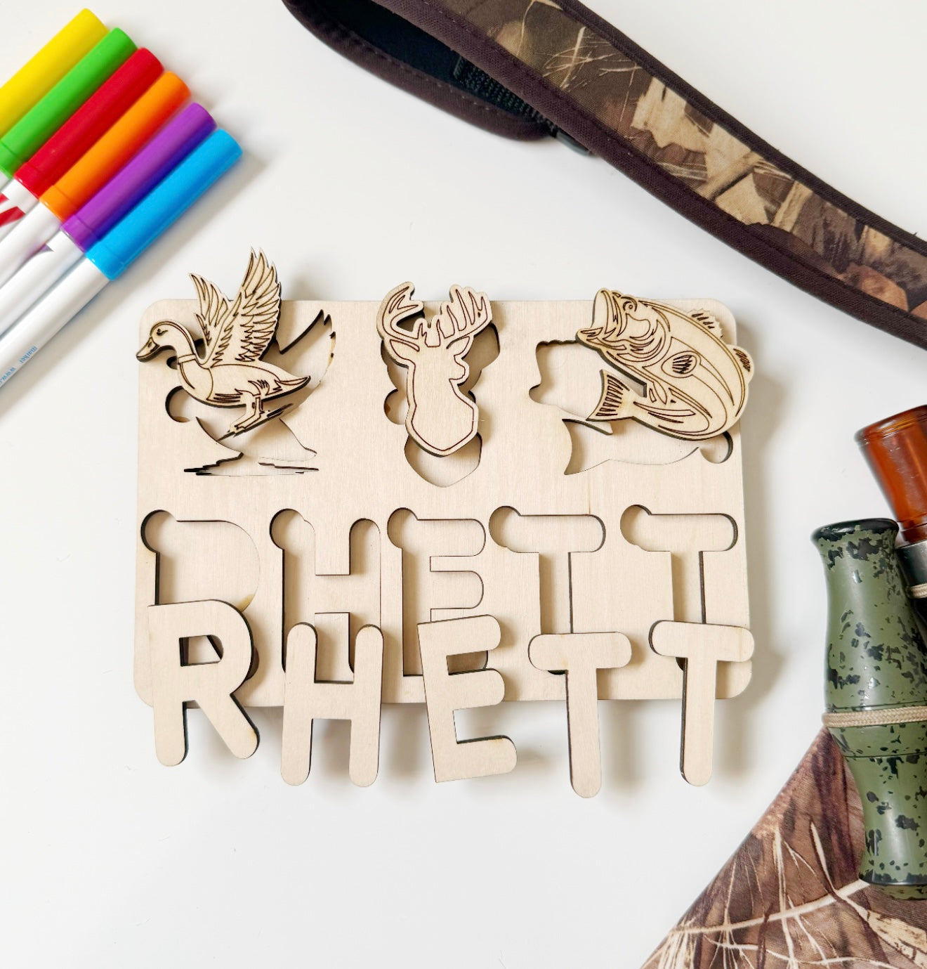 Personalized wooden Outdoor DIY coloring Puzzle