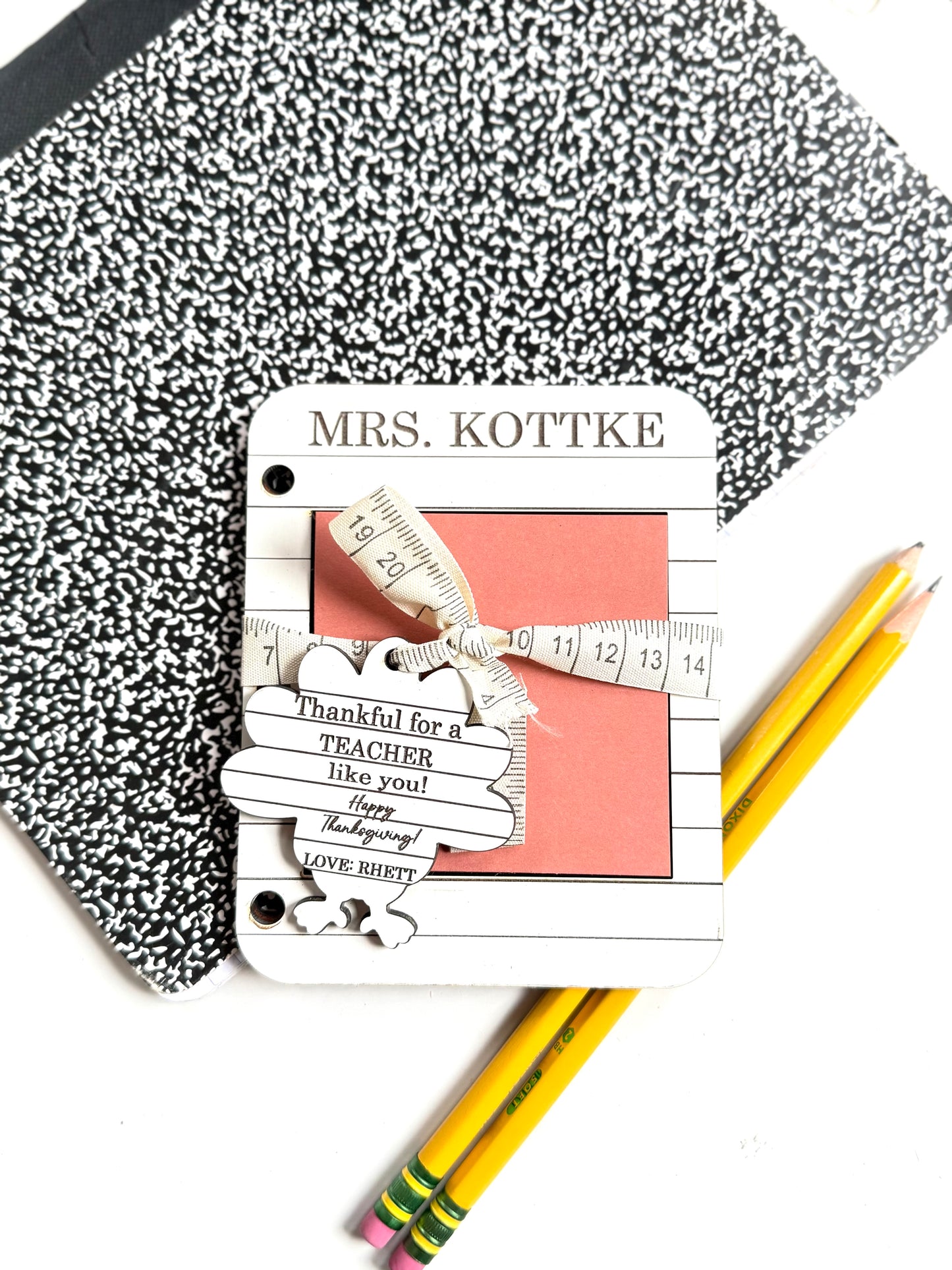Teacher notepad & turkey Tag
