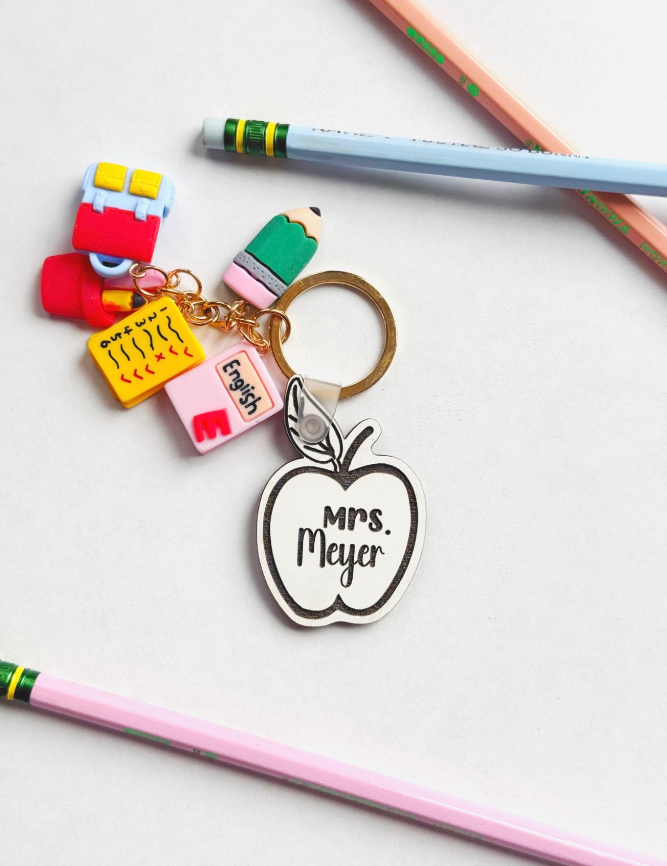 Personalized teacher keychain