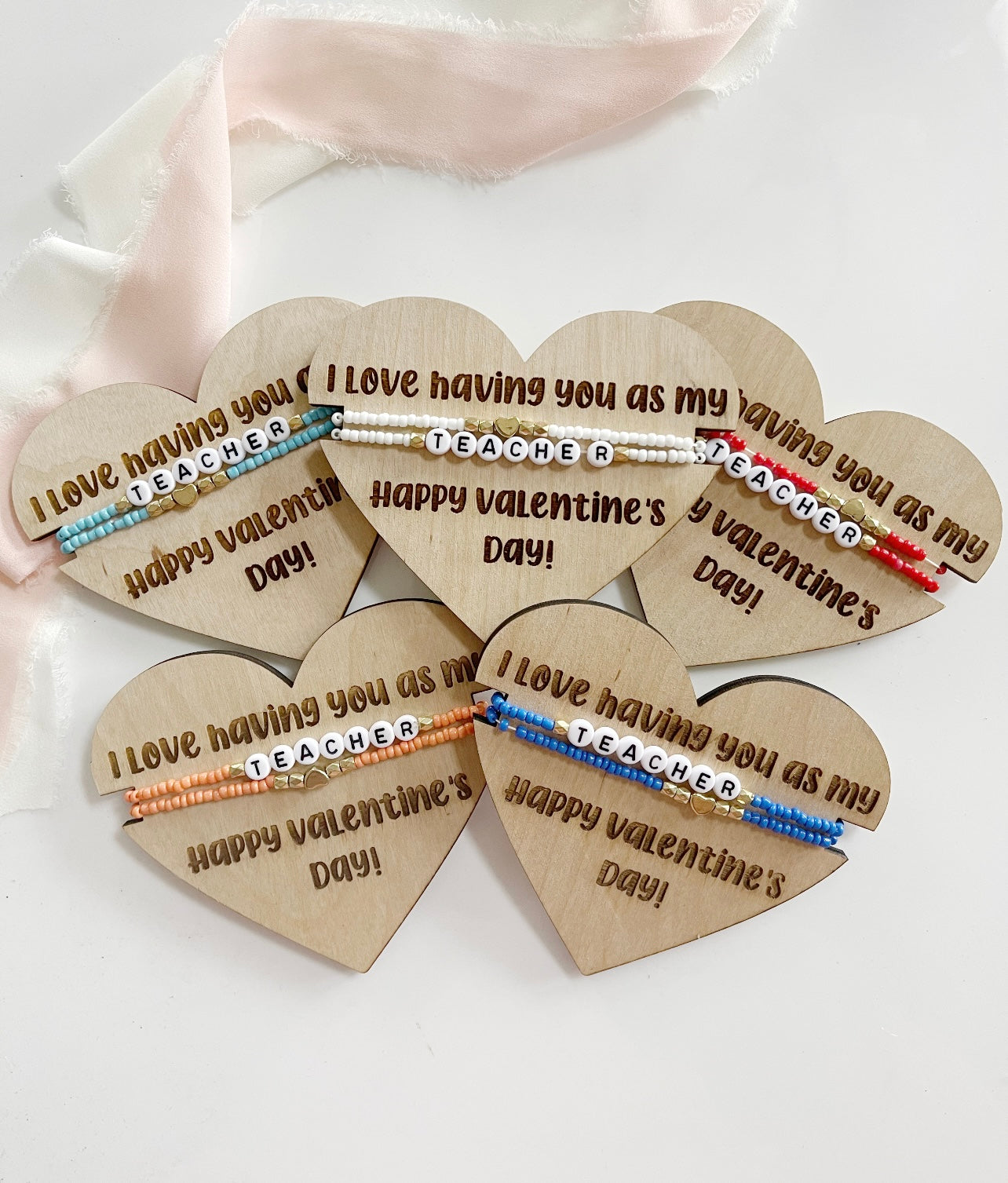 I love having you as my Teacher Bracelet Valentine's Gift