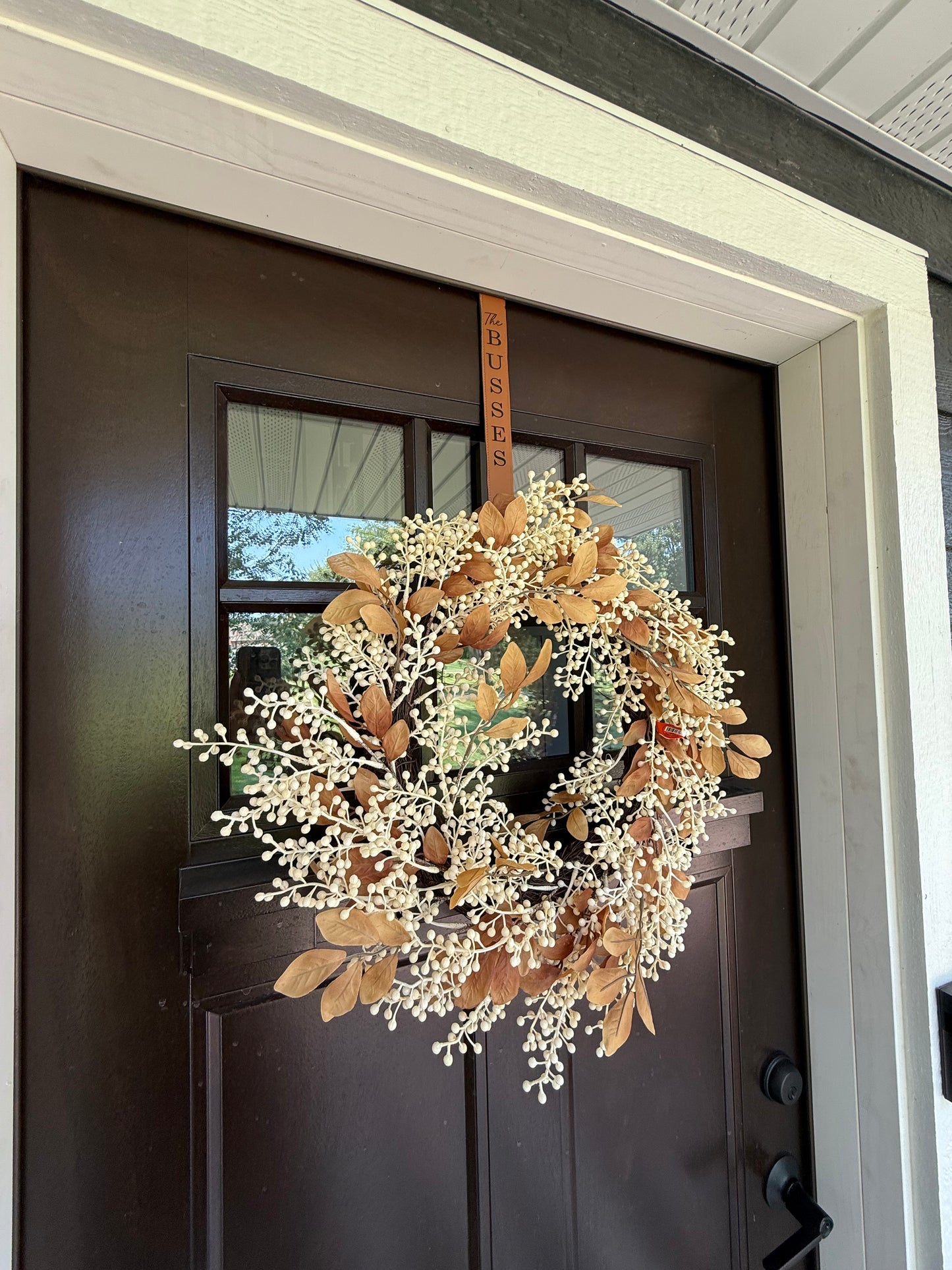 Personalized Faux Leather Wreath Hanger