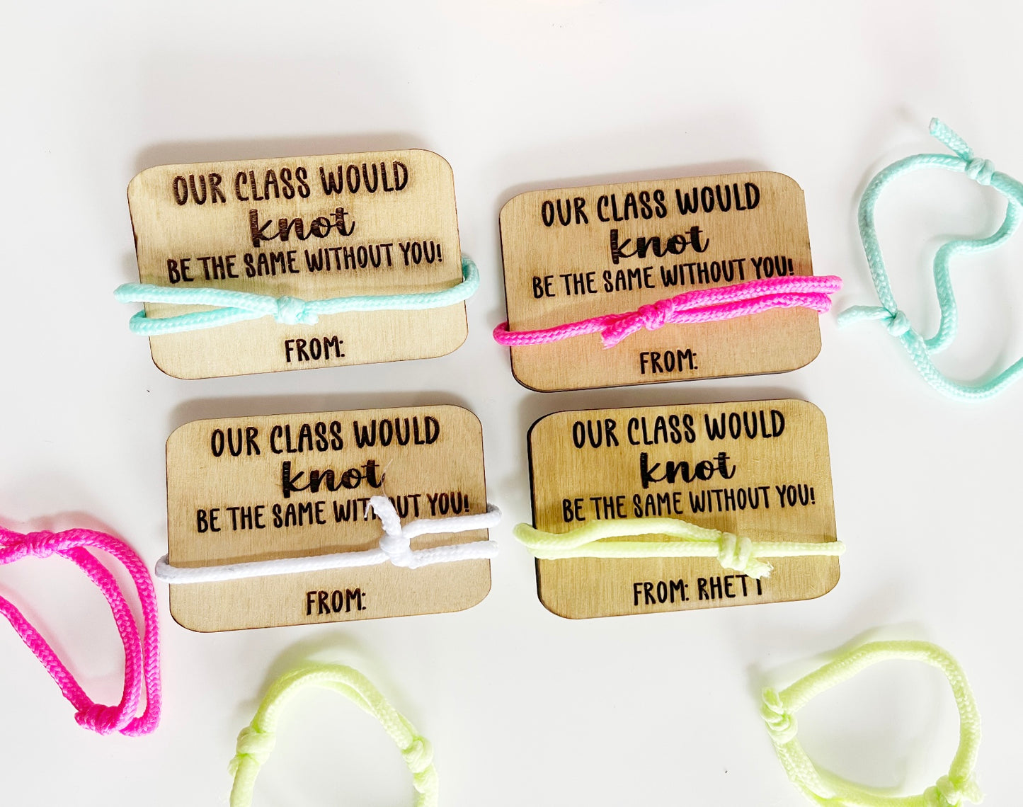 Our class would KNOT bracelet Valentine Favor