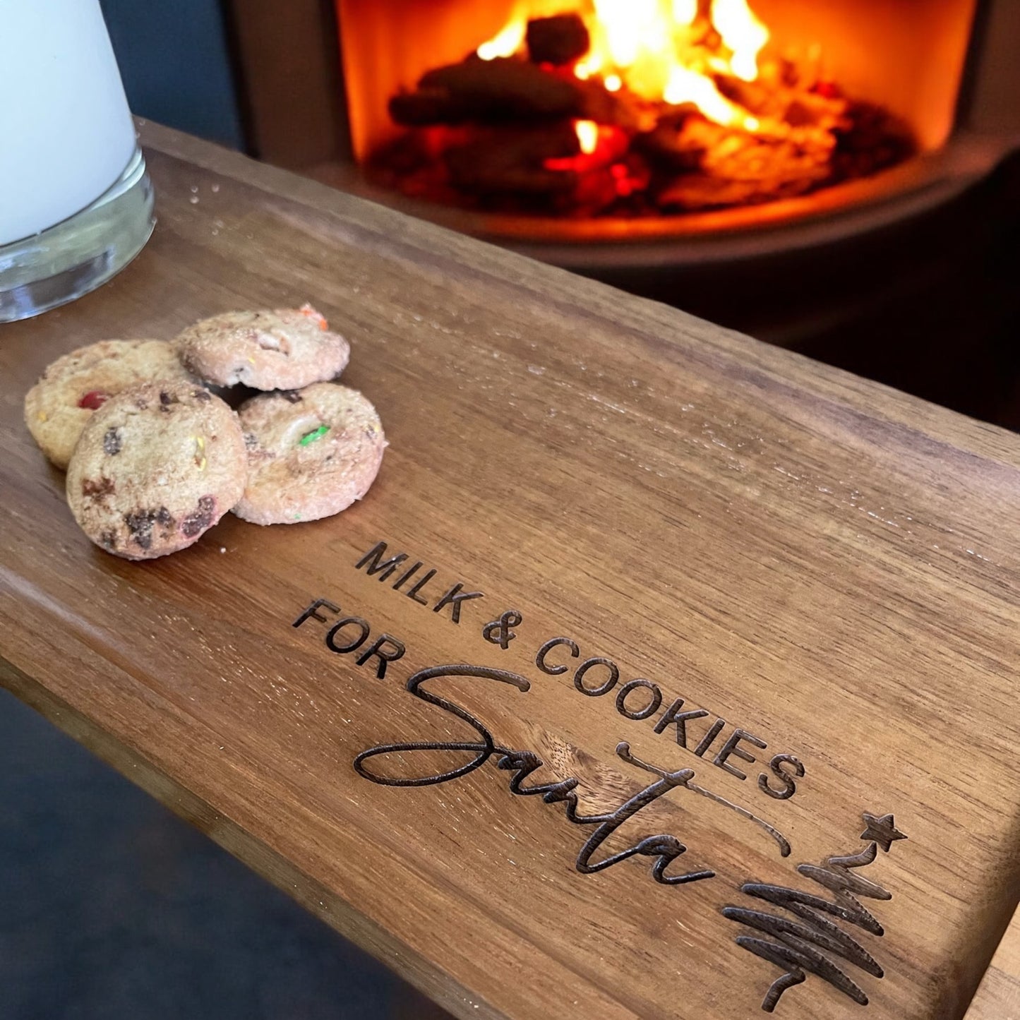 Milk & Cookies for Santa Tray
