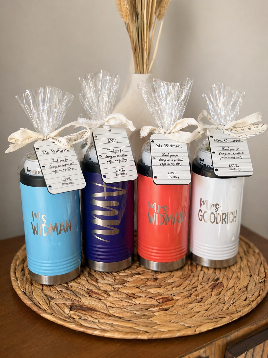 Slim can cooler gift set, teacher appreciation gift set, daycare provider gift set