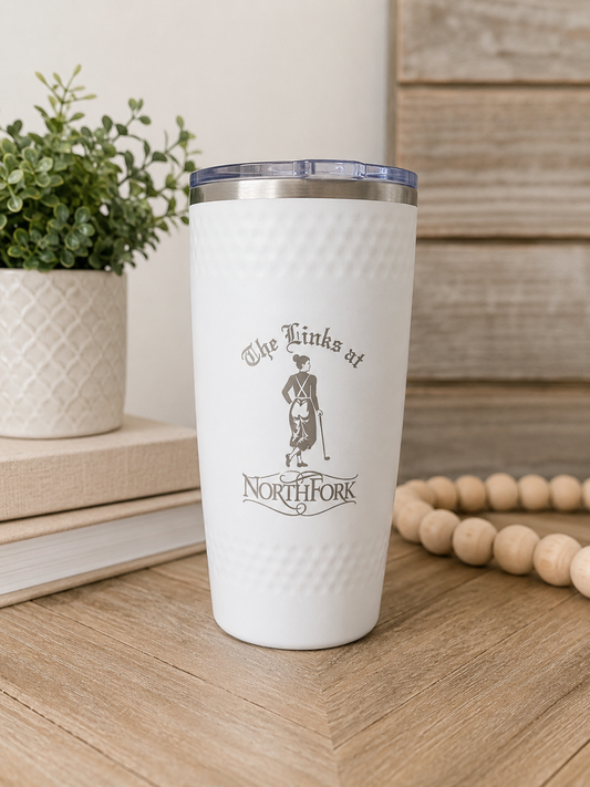 20 oz. White Golf Tumbler with Logo