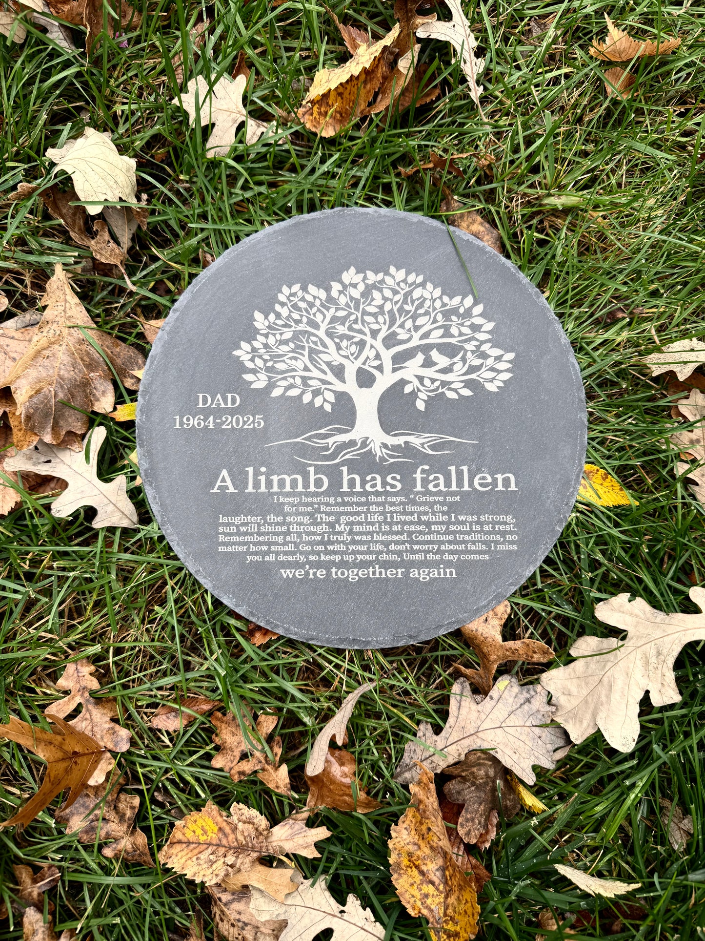 A Limb Has Fallen – Memorial Slate Keepsake