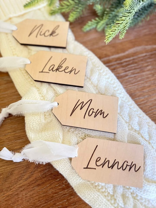 Stocking name tags