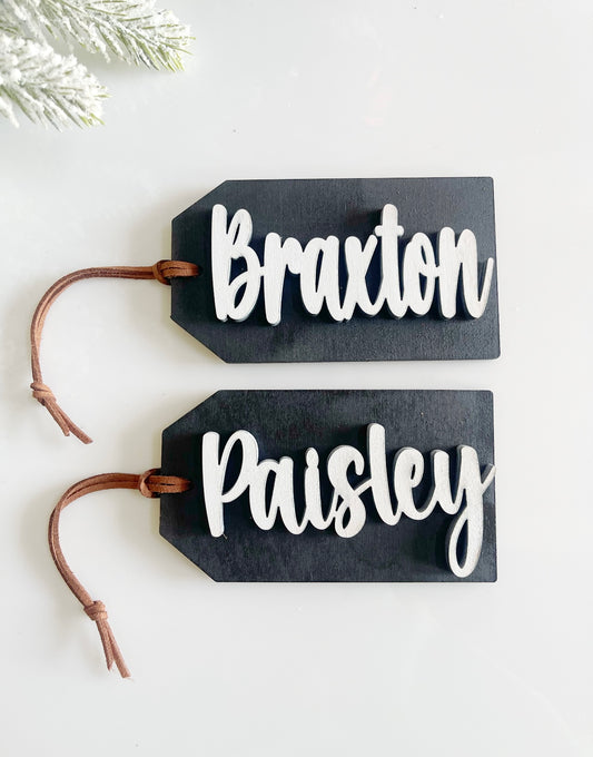 Stocking tag name tags