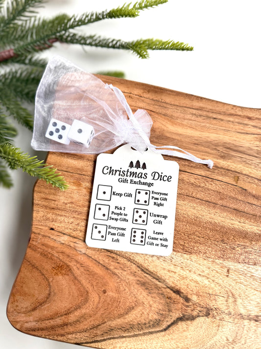 Dice game with ornament tag