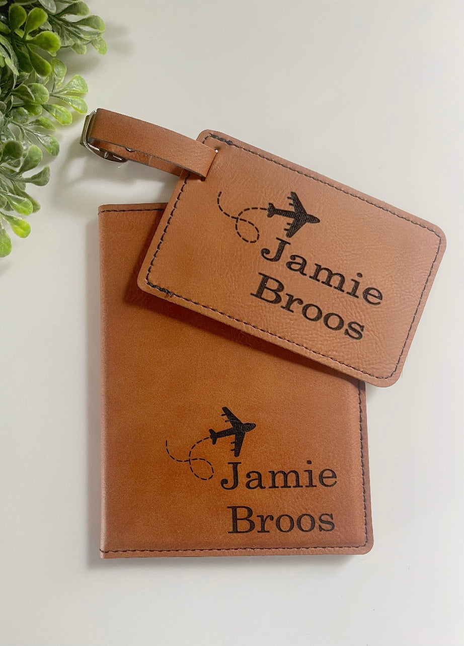 Luggage tag & passport holder set