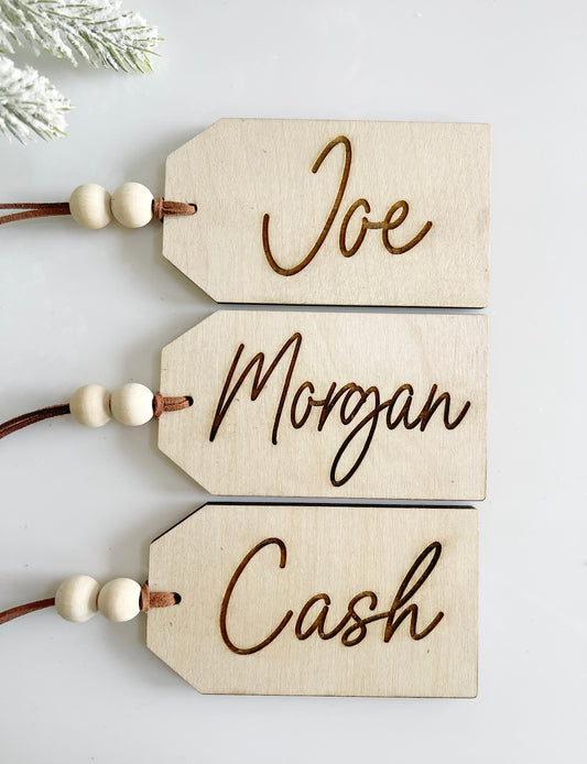 Stocking name tags