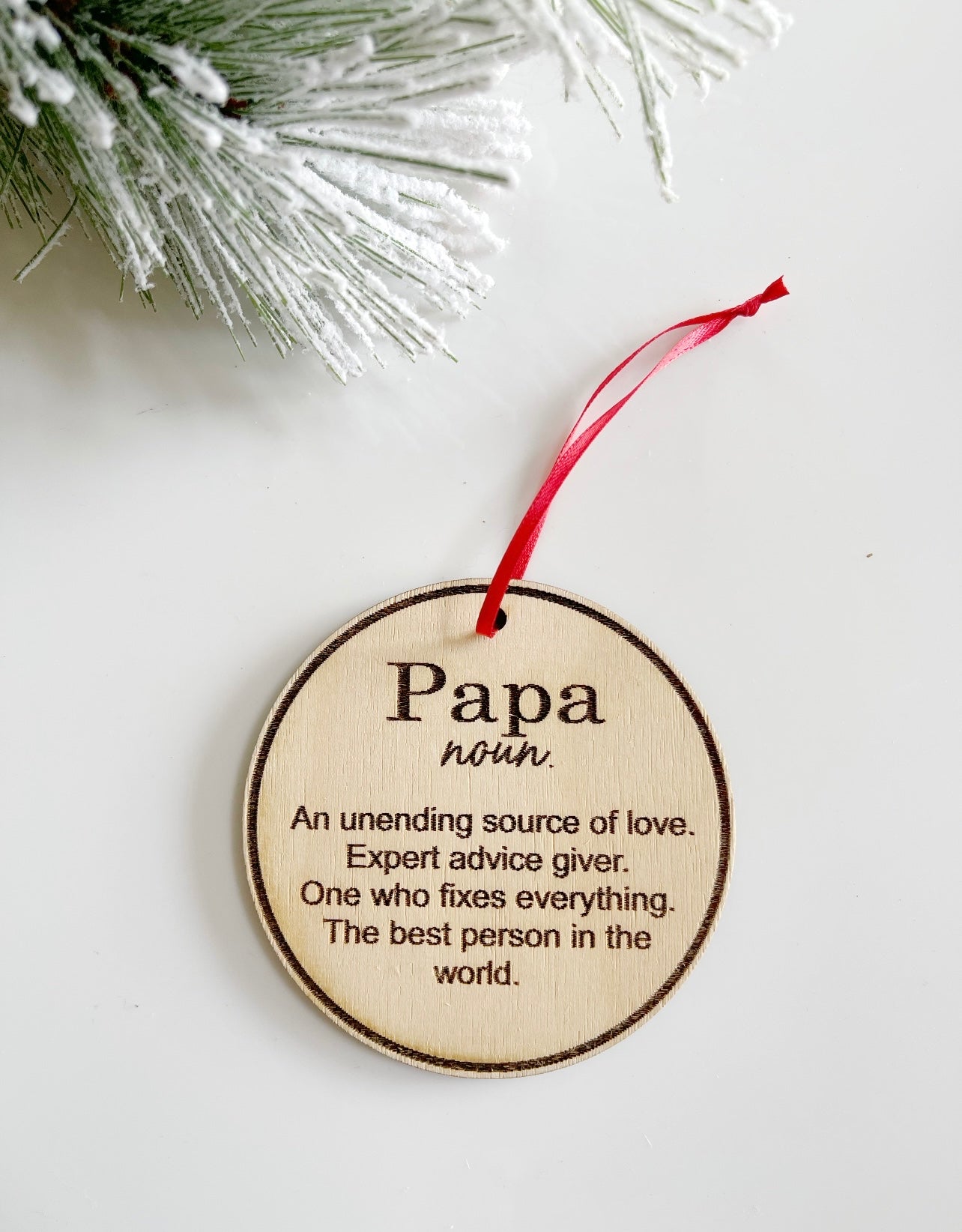 Papa wooden ornament