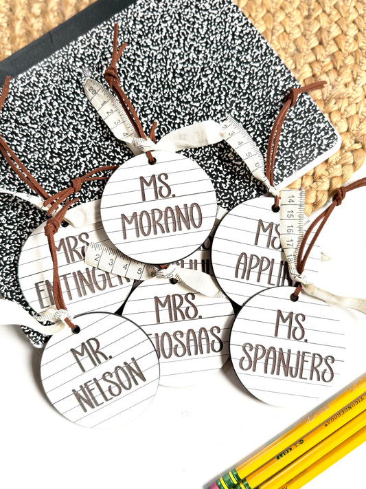 Personalized teacher ornament
