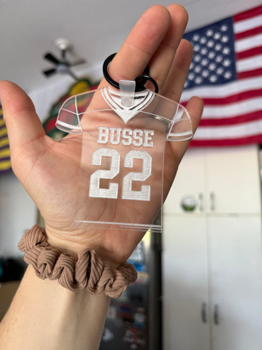 Acrylic Football Jersey Keychain