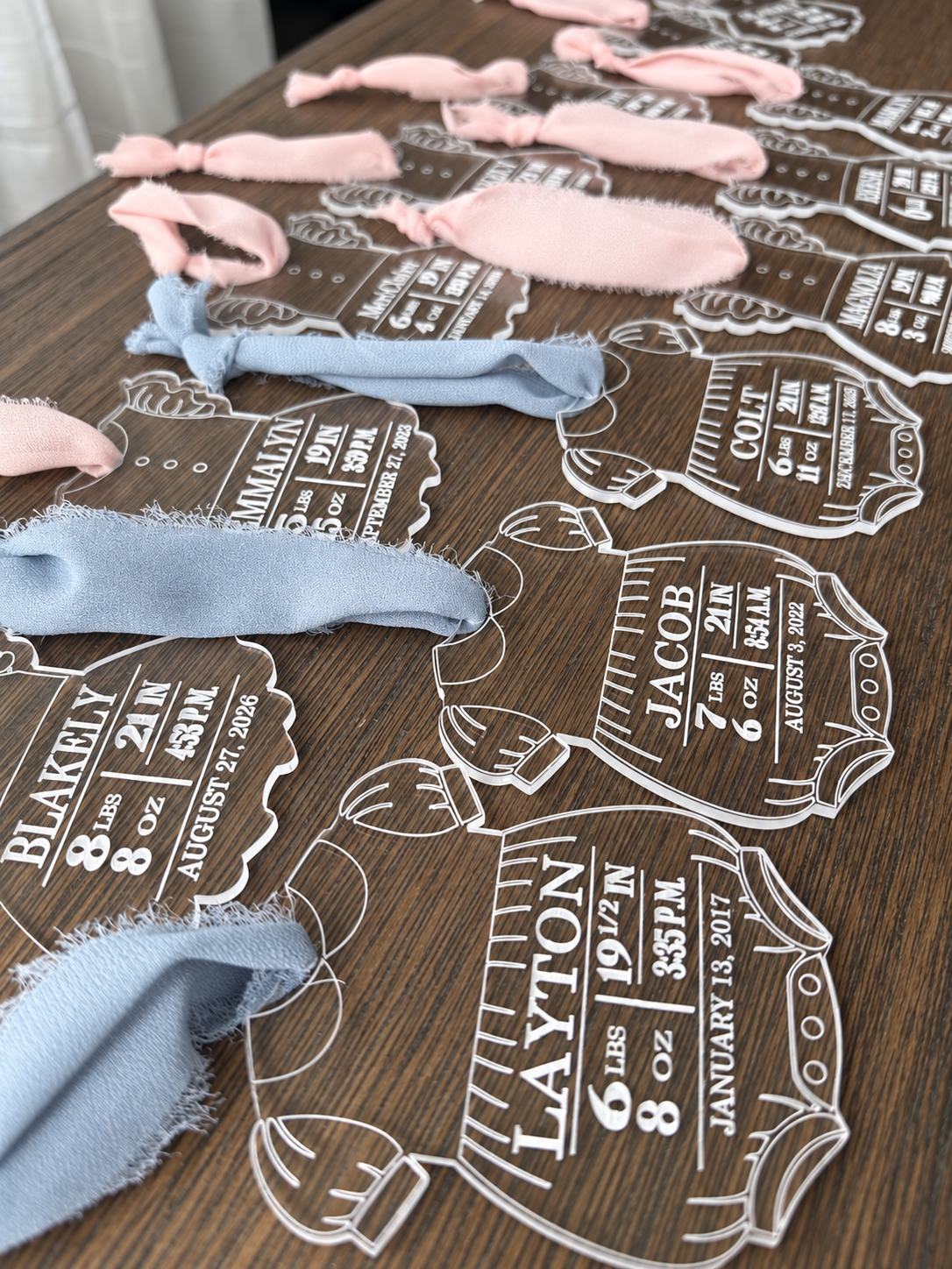Smocked acrylic ornament