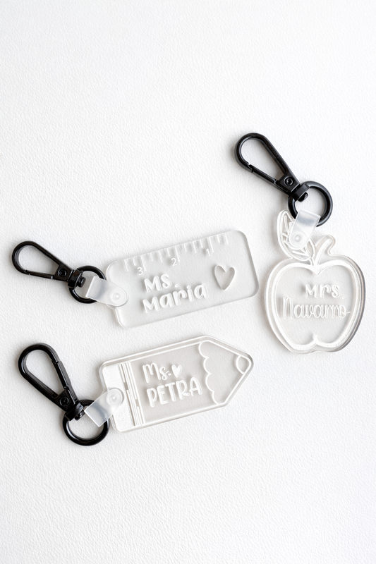 Personalized acrylic teacher keychain
