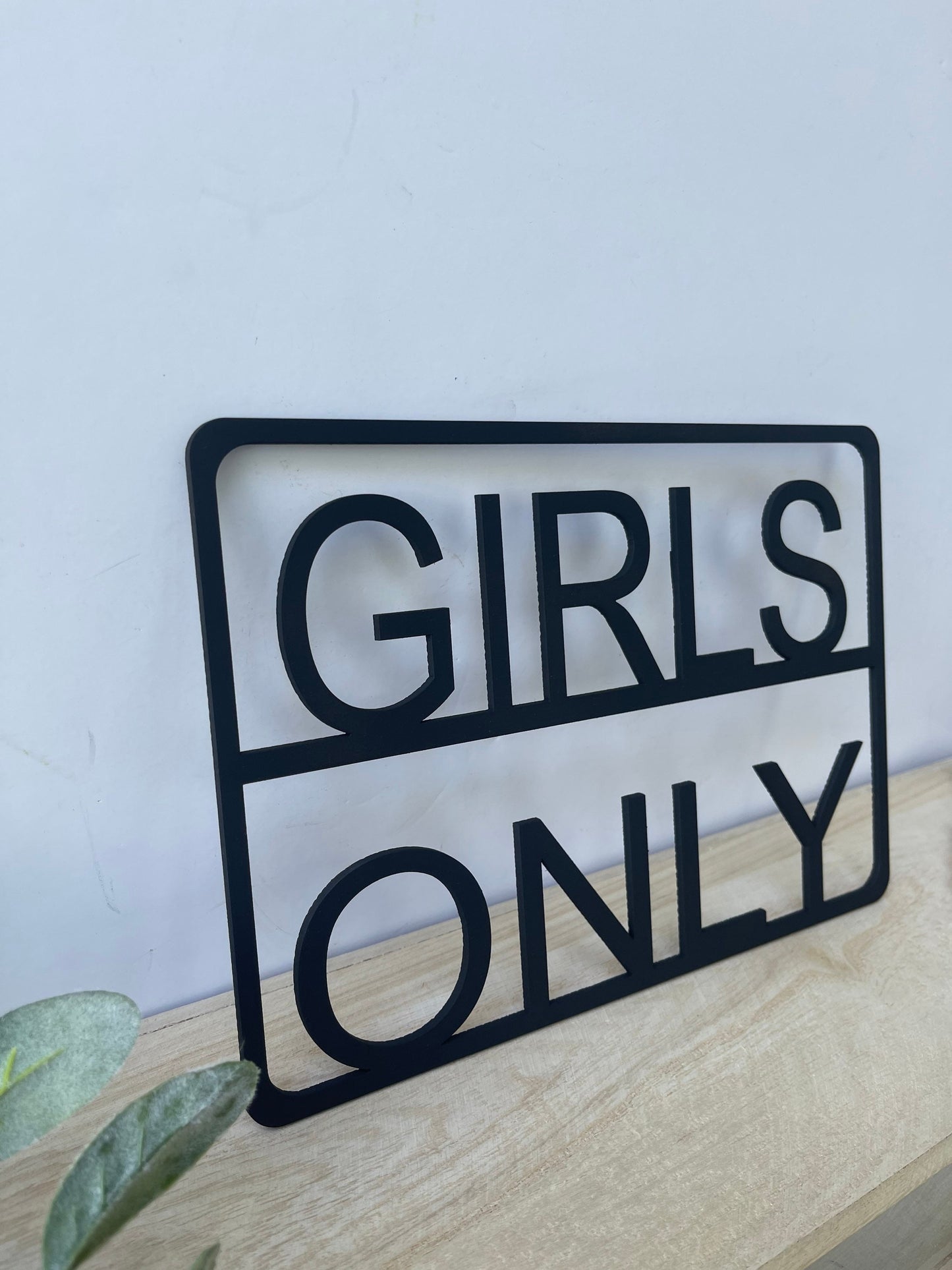 Girl only cutout sign, cutout girls only, girls only sign