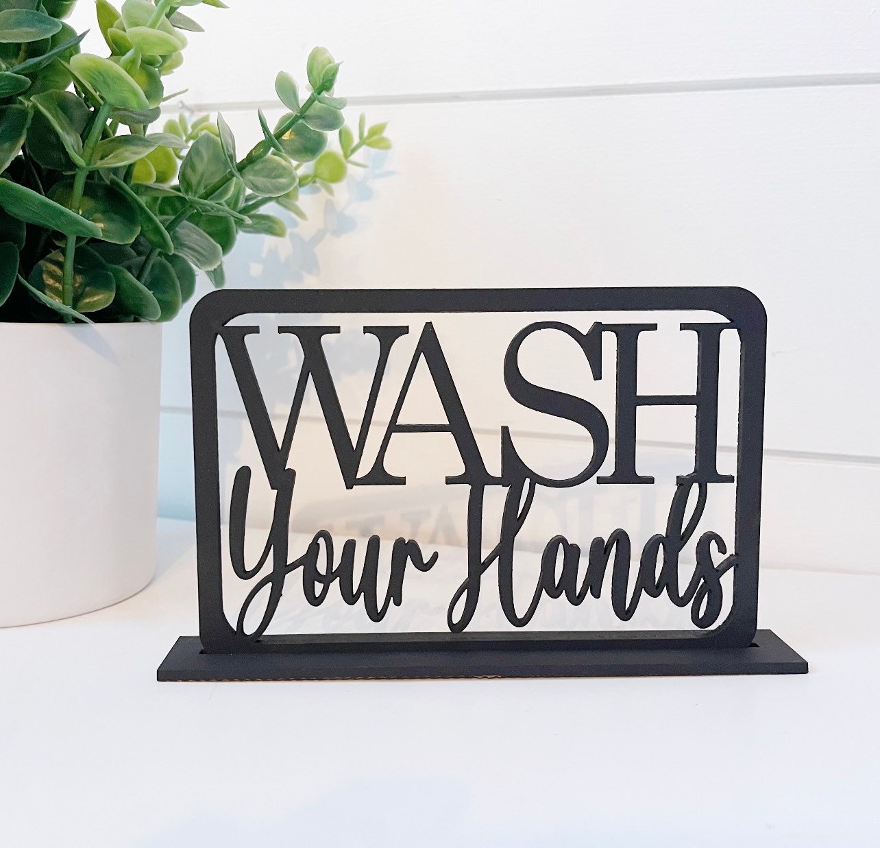 Wash your hands mini plaque sign, mini plaque wash your hands sign