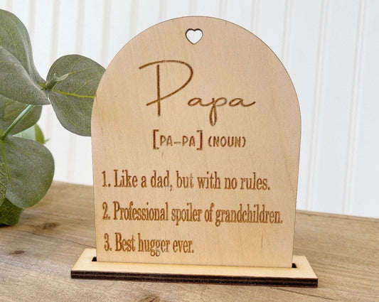 Papa Definition Plaque