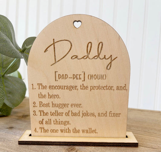 Daddy definition standing plaque, daddy Father’s Day gift, Father’s Day gifts, gifts for Father’s Day, daddy gift