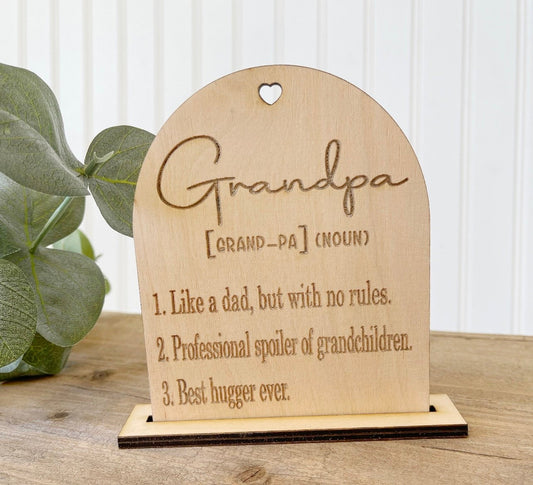 Grandpa standing plaque, Father’s Day gift, gifts for grandpa, grandpa gifts