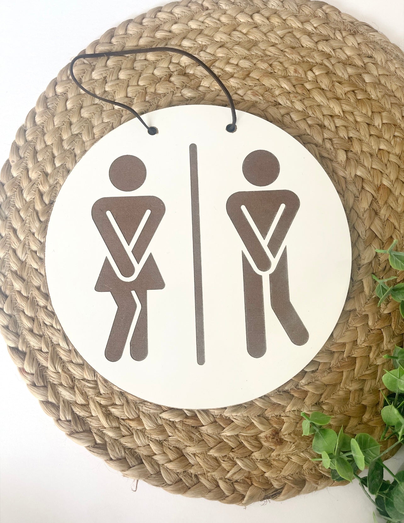 Funny restroom figure sign