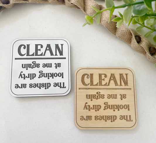 Clean & dirty dishes magnet