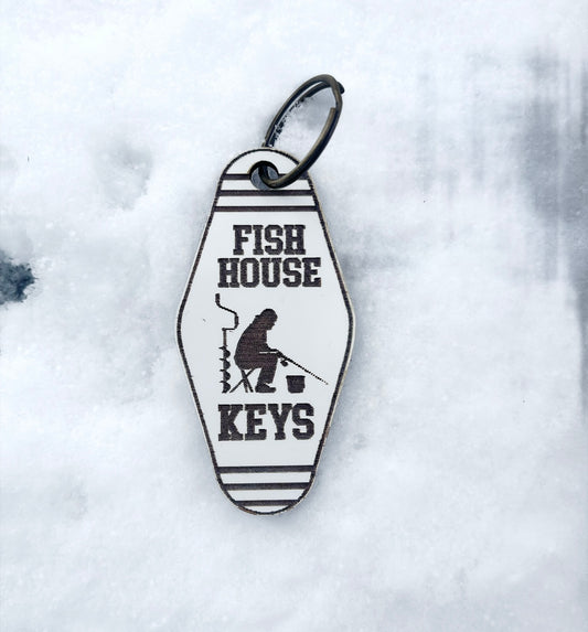 Fish house keychain