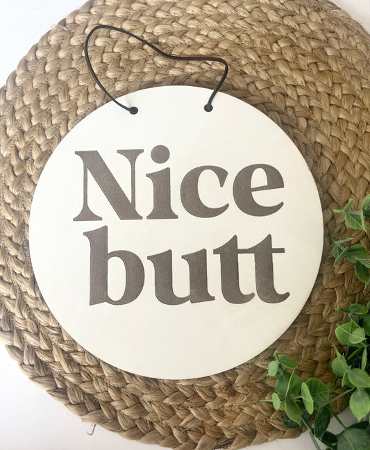 Nice butt bathroom sign