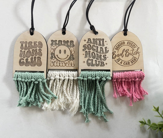 Rear view hanging mama car charms