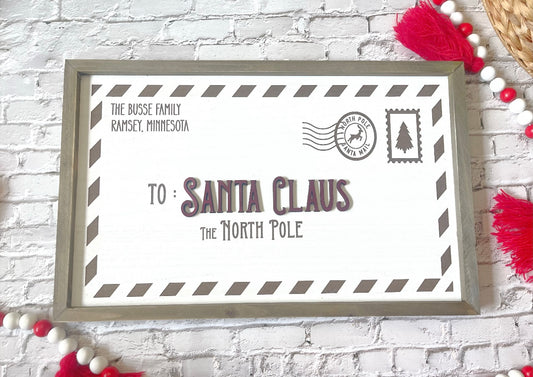 Santa Claus personalized last name sign