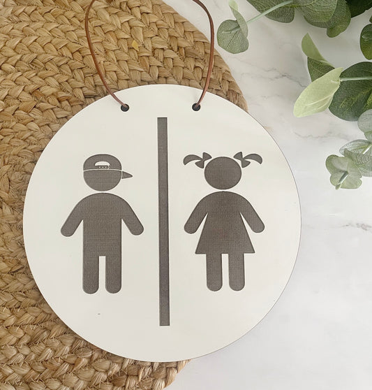 Toddler Figure Bathroom Sign