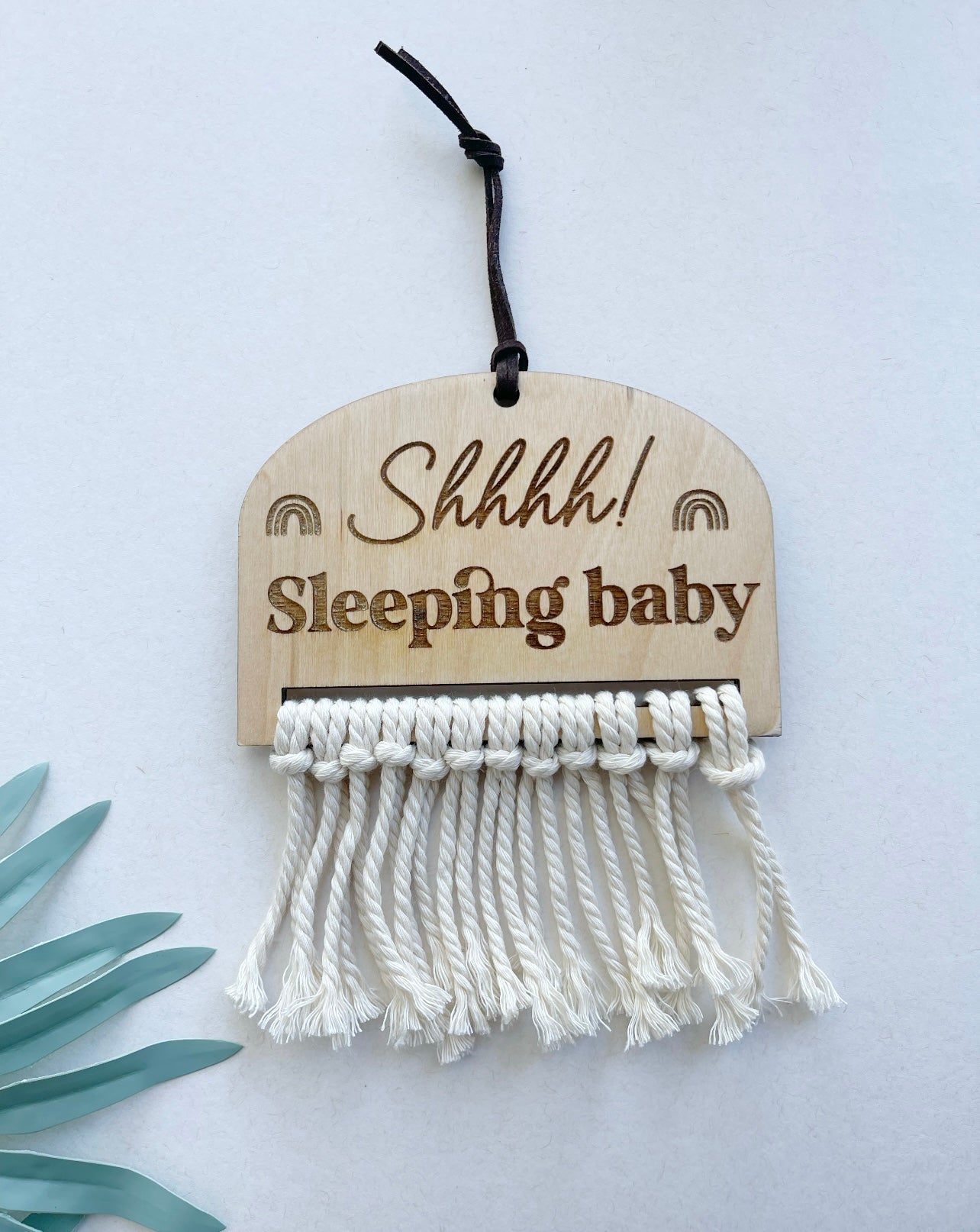 Shh sleeping baby door hanger